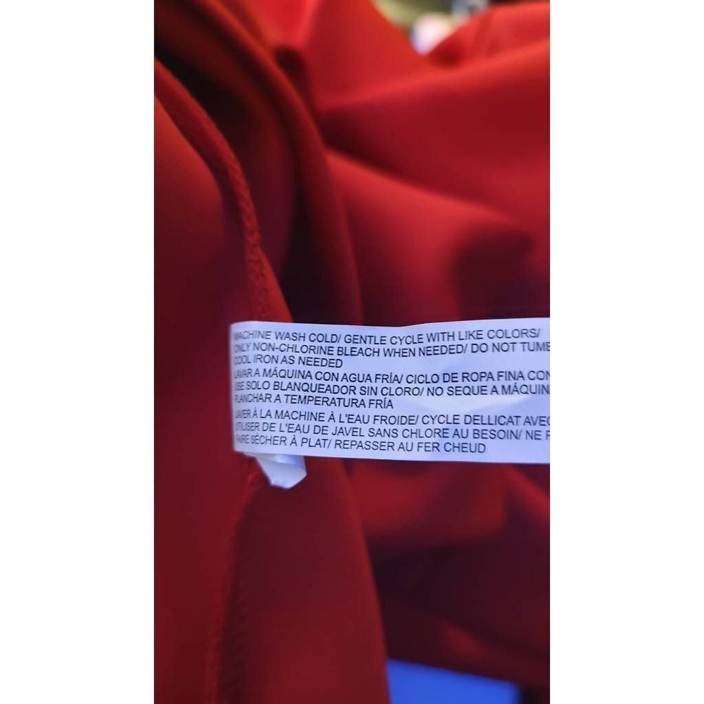 ELOQUII Womens Scuba Sheath Dress Red Stretch Jewel Neck Long Sleeve Flare 16 - Picture 8 of 9